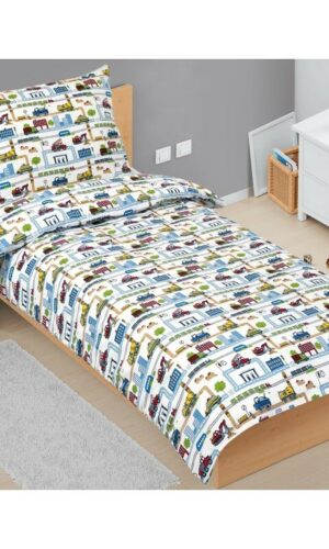 Bellatex Detské bavlnené obliečky Junior Mesto zelená